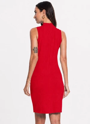 Infinita Cor - Vestido Curto Feminino em Ribana Vermelho - INFINITA COR
