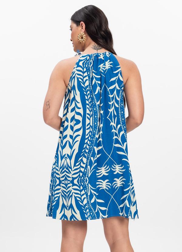 Select - Vestido Curto Feminino em Viscolinho Azul 2