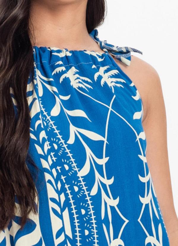 Select - Vestido Curto Feminino em Viscolinho Azul 4