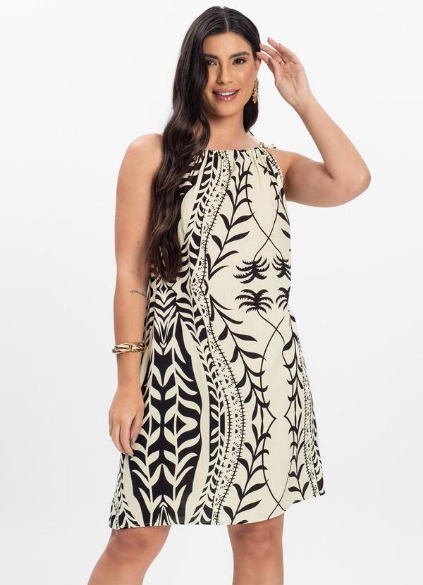 Select - Vestido Curto Feminino em Viscolinho Preto