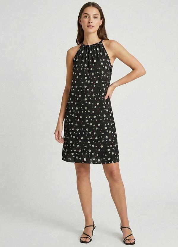 Select - Vestido Curto Feminino em Viscolinho Preto 2