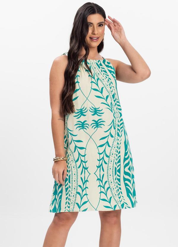 Select - Vestido Curto Feminino em Viscolinho Verde