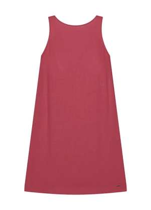 Marialícia - Vestido Curto Feminino Estampa Frontal Vermelho - MARIALÍCIA