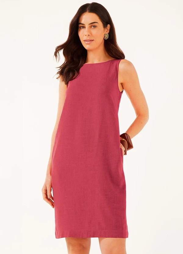 Marialícia - Vestido Curto Feminino Estampa Frontal Vermelho