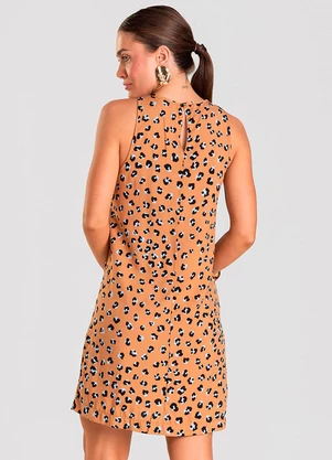 Dianna - Vestido Curto Feminino Estampado Bege - DIANNA