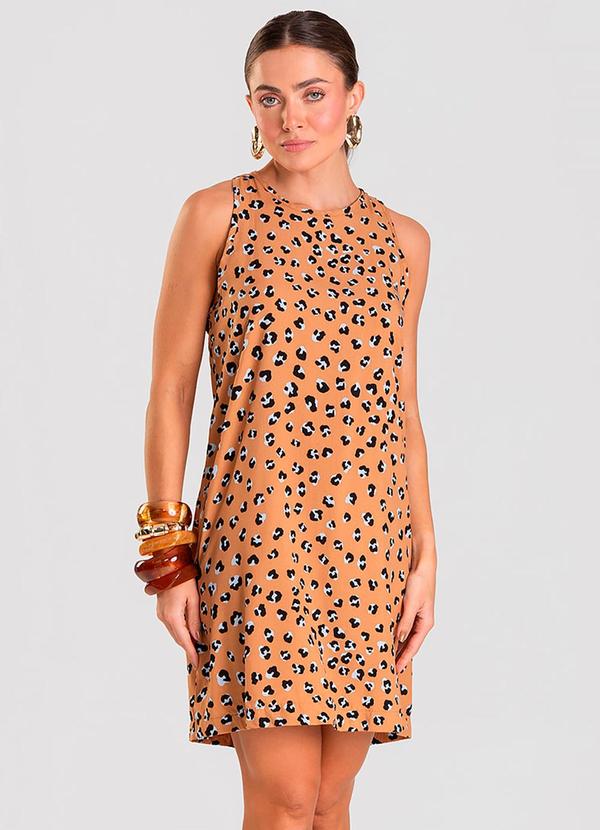 Dianna - Vestido Curto Feminino Estampado Bege 1