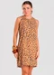 Dianna - Vestido Curto Feminino Estampado Bege - variação: Bege