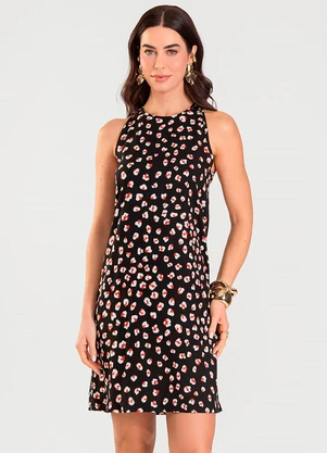 Dianna - Vestido Curto Feminino Estampado Preto - DIANNA