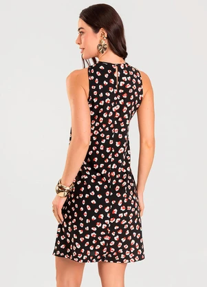 Dianna - Vestido Curto Feminino Estampado Preto - DIANNA