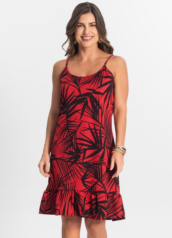 Select - Vestido Curto Feminino Estampado Vermelho