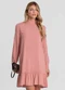 Dianna - Vestido Curto Feminino Gola Dupla Preto - variação: Rosa
