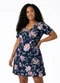 Select - Vestido Curto Feminino Plus Size Helanca Azul - variação: Azul