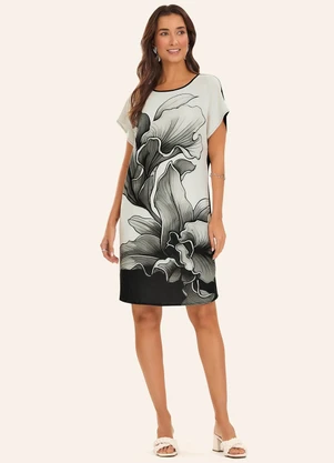 Rovitex - Vestido Curto Feminino Poly Flex Preto - ROVITEX