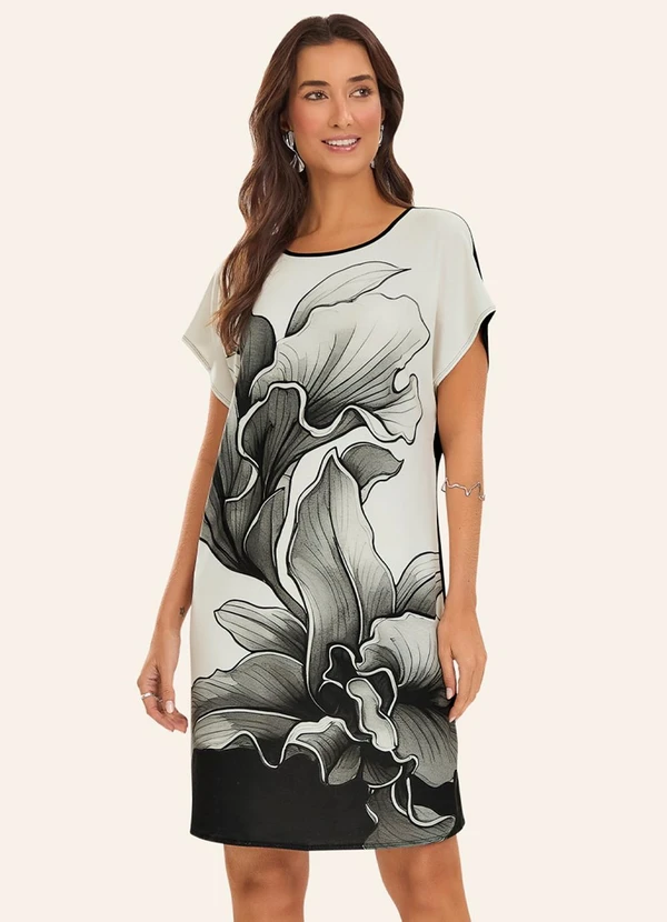 Rovitex - Vestido Curto Feminino Poly Flex Preto