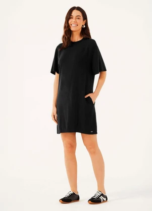 Marialícia - Vestido Curto Feminino Reto Preto - MARIALÍCIA