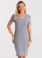 Rovitex - Vestido Curto Feminino Ribana Canelada Preto - variação: Cinza