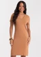 Rovitex - Vestido Curto Feminino Ribana Canelada Preto - variação: Marrom