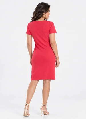 Rovitex - Vestido Curto Feminino Ribana Canelada Vermelho - ROVITEX