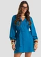 Dianna - Vestido Curto Feminino Twill Cey com Cinto Preto - variação: Azul