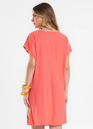 Rovitex - Vestido Curto Feminino Visco Creponada Laranja - ROVITEX