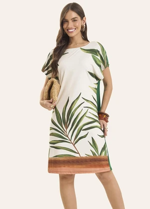 Rovitex - Vestido Curto Feminino Visco Creponada Verde - ROVITEX