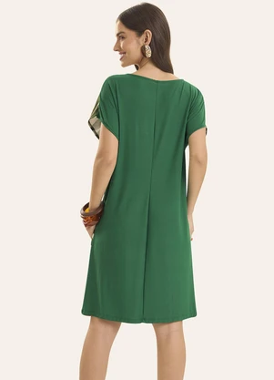 Rovitex - Vestido Curto Feminino Visco Creponada Verde - ROVITEX