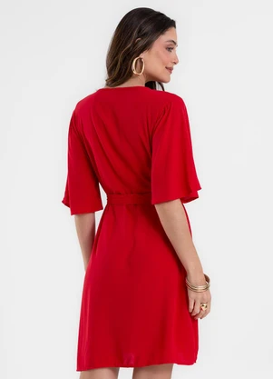 Rovitex - Vestido Curto Feminino Viscose Khyara Vermelho - ROVITEX