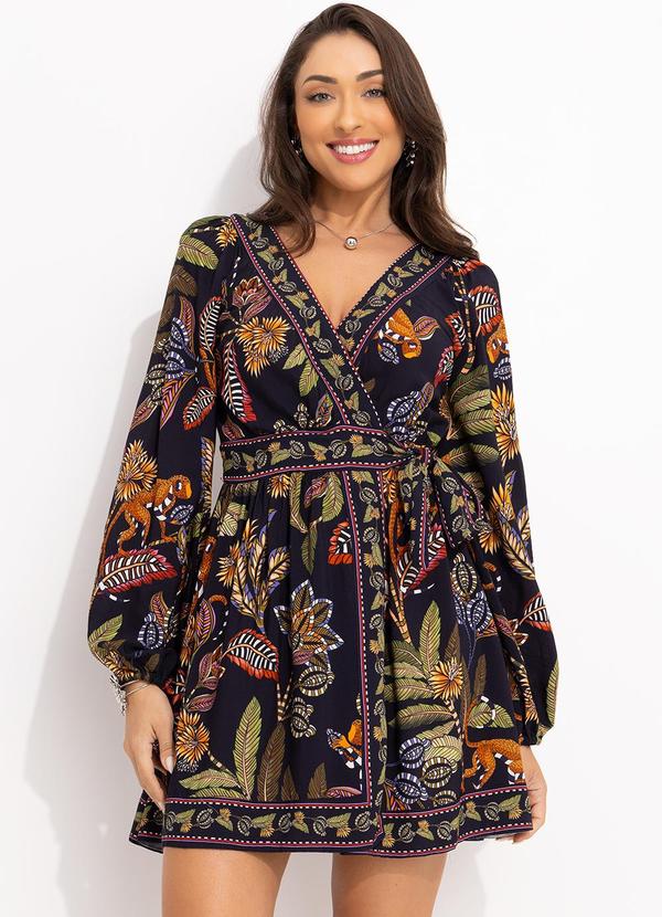 Farm - Vestido Curto Festa de Caju Preto 6