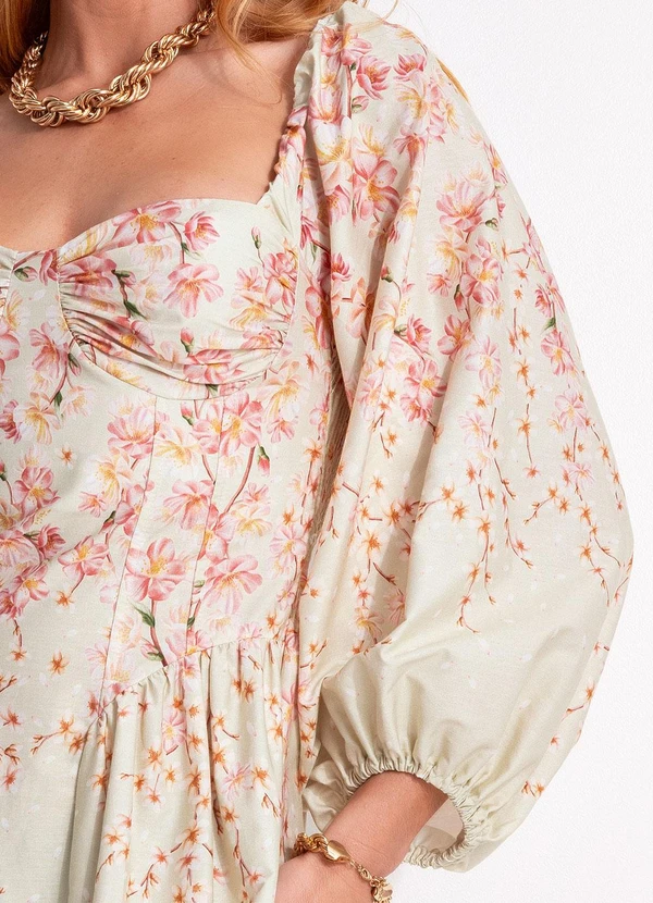 Farm - Vestido Curto Flor de Cerejeira Verde 10