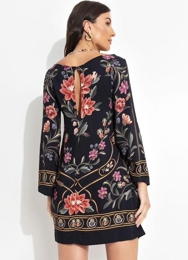 Farm - Vestido Curto Floral Belle Preto 2