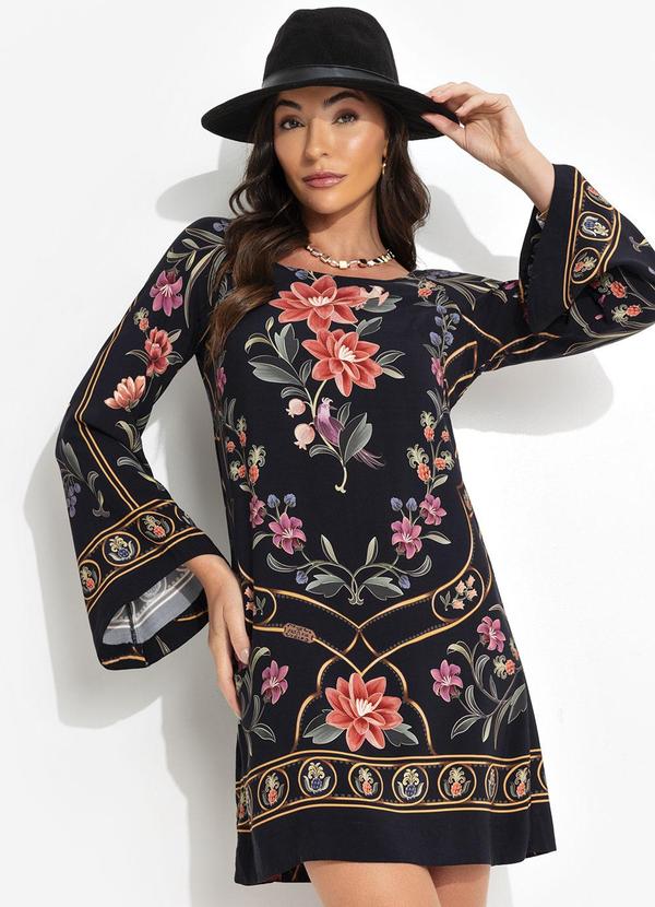 Farm - Vestido Curto Floral Belle Preto 8