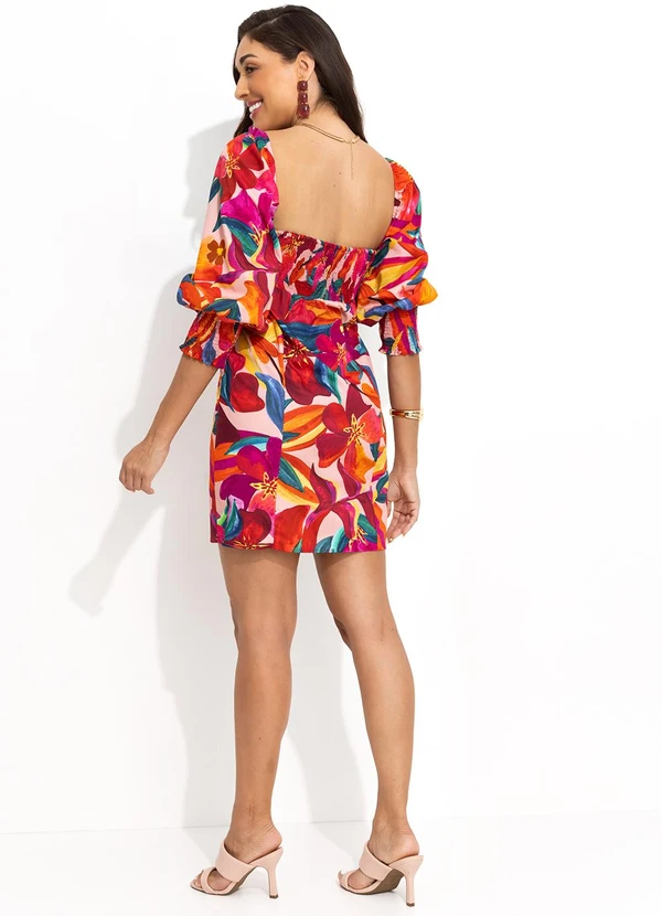 Farm - Vestido Curto Floral Erika Rosa 4