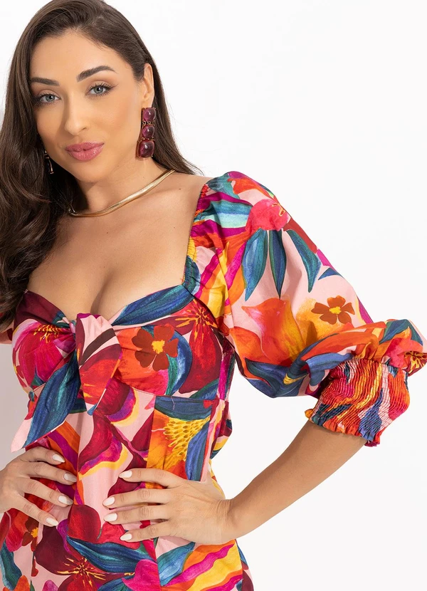 Farm - Vestido Curto Floral Erika Rosa 6