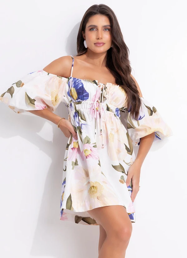 Farm - Vestido Curto Floral Lola Rosa