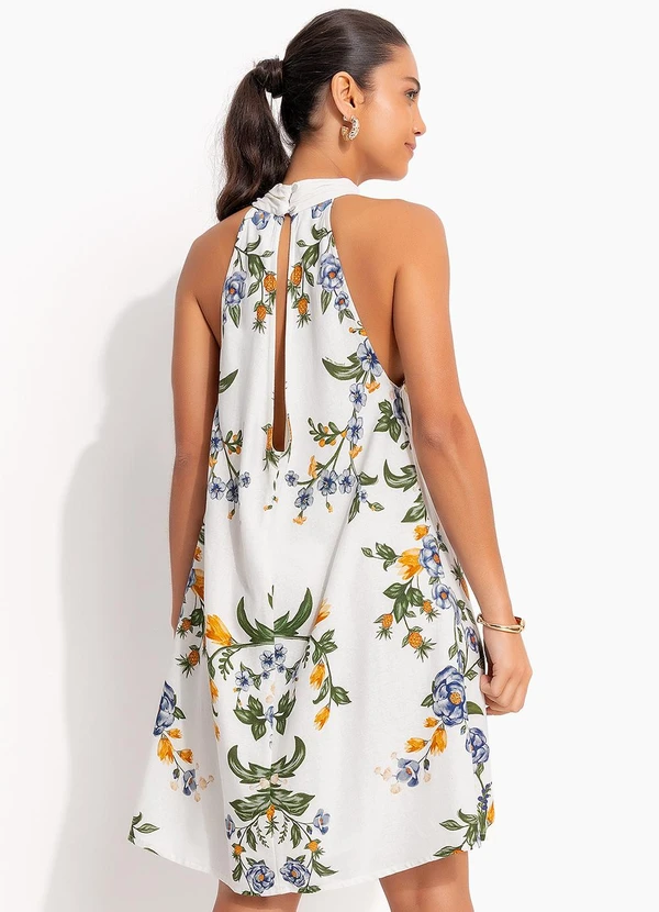 Farm - Vestido Curto Floral Penelope Off White 2