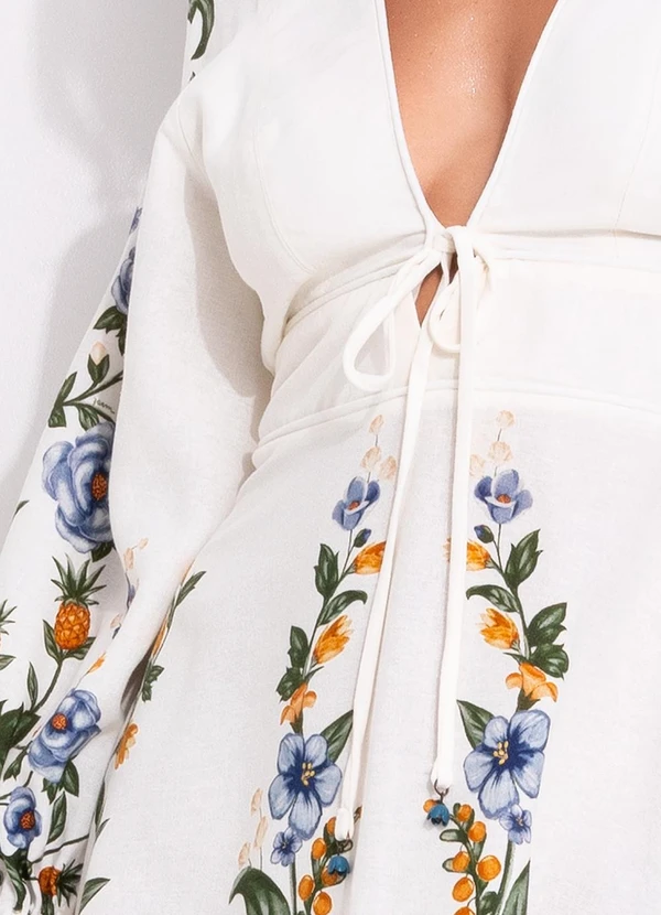 Farm - Vestido Curto Floral Penelope Off White 6