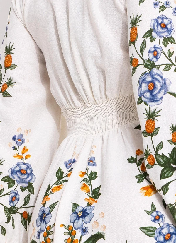 Farm - Vestido Curto Floral Penelope Off White 7