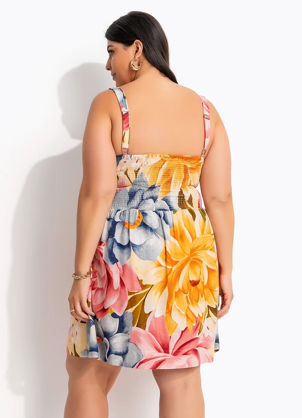 Farm - Vestido Curto Floral Rebeca Amarelo 9