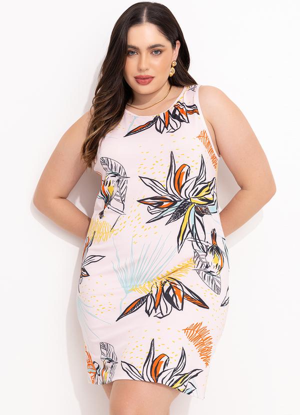 Quintess - Vestido Curto Floral Rosa Claro sem Mangas 10