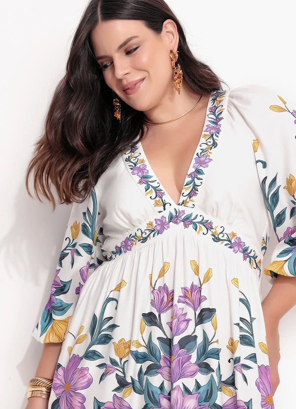 Farm - Vestido Curto Floral Sicilia Off White 10