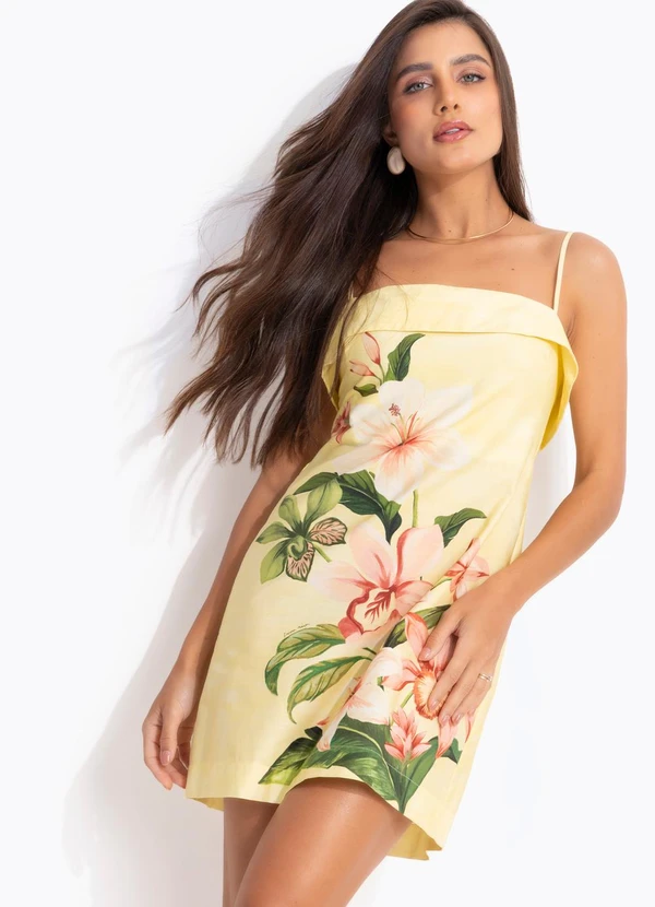 Farm - Vestido Curto Floribel Amarelo 3