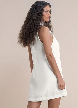 Angel - Vestido Curto Glossy Bege - ANGEL