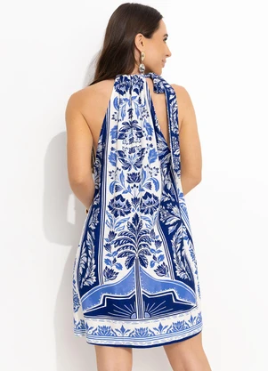Farm - Vestido Curto Heloisa Azul - FARM