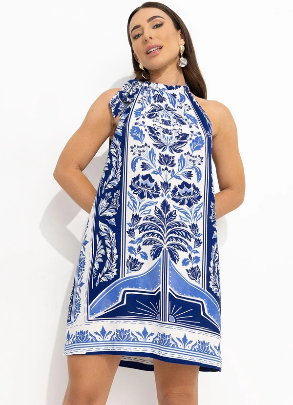 Farm - Vestido Curto Heloisa Azul