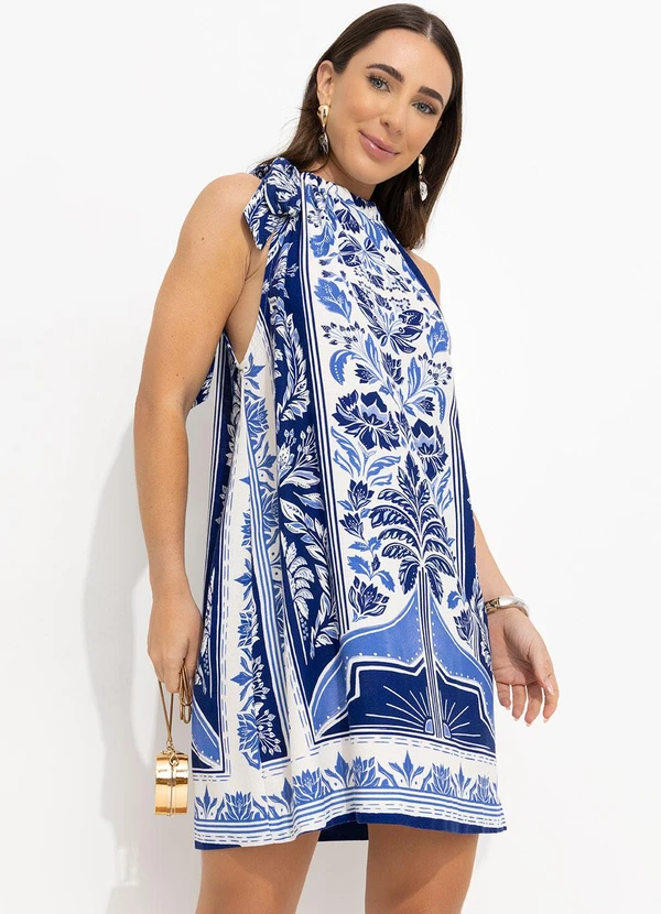 Farm - Vestido Curto Heloisa Azul 4