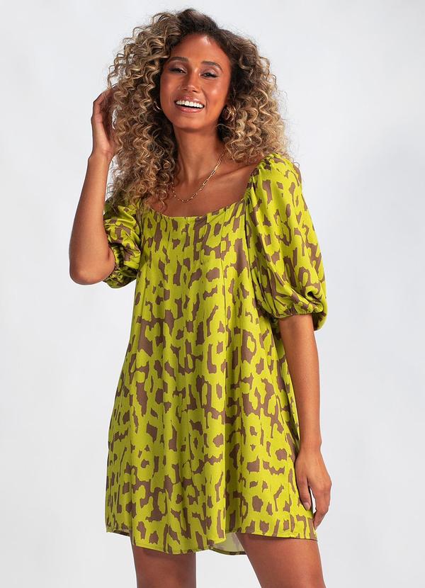 Animale Jeans - Vestido Curto Ikat ViscoseVerde