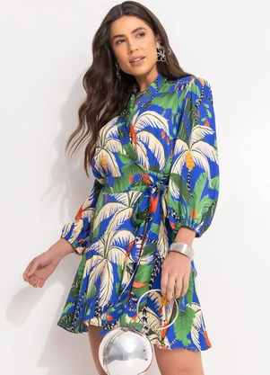 Farm - Vestido Curto Ilha da Noite Azul - FARM