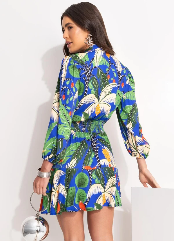 Farm - Vestido Curto Ilha da Noite Azul 2