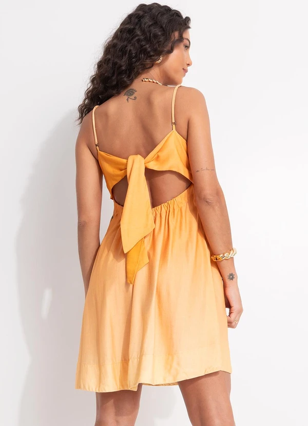 Farm - Vestido Curto Itacaré Coqueiro Laranja 2
