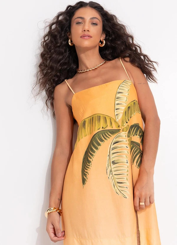 Farm - Vestido Curto Itacaré Coqueiro Laranja 8